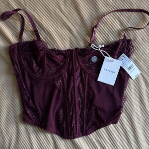 La Hearts Deep Purple Lace Bustier
